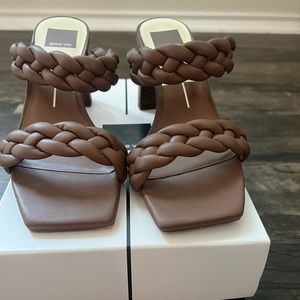 Dolce Vida Stella Espresso block heel slide sandals women’s 8